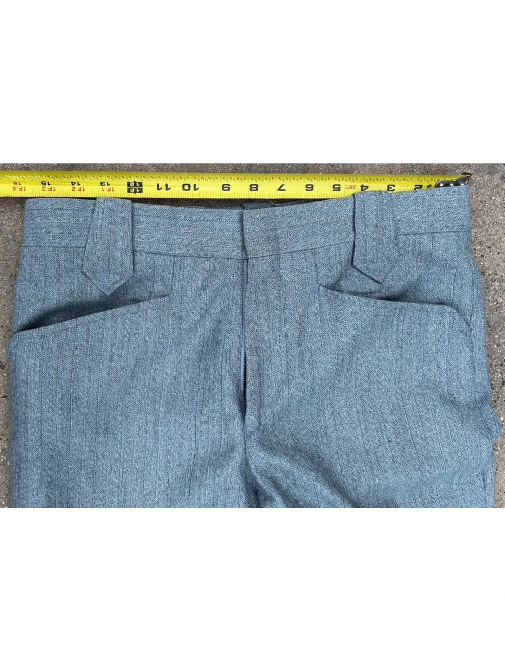 Womens Herringbone Tweed Pants Wool Blend Straight Leg Trousers Casual Fit 30x29